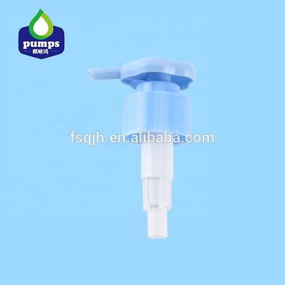 Ribbed 28mm Blue Soap Dispenser Pump / Customized Plastic Screw Pump